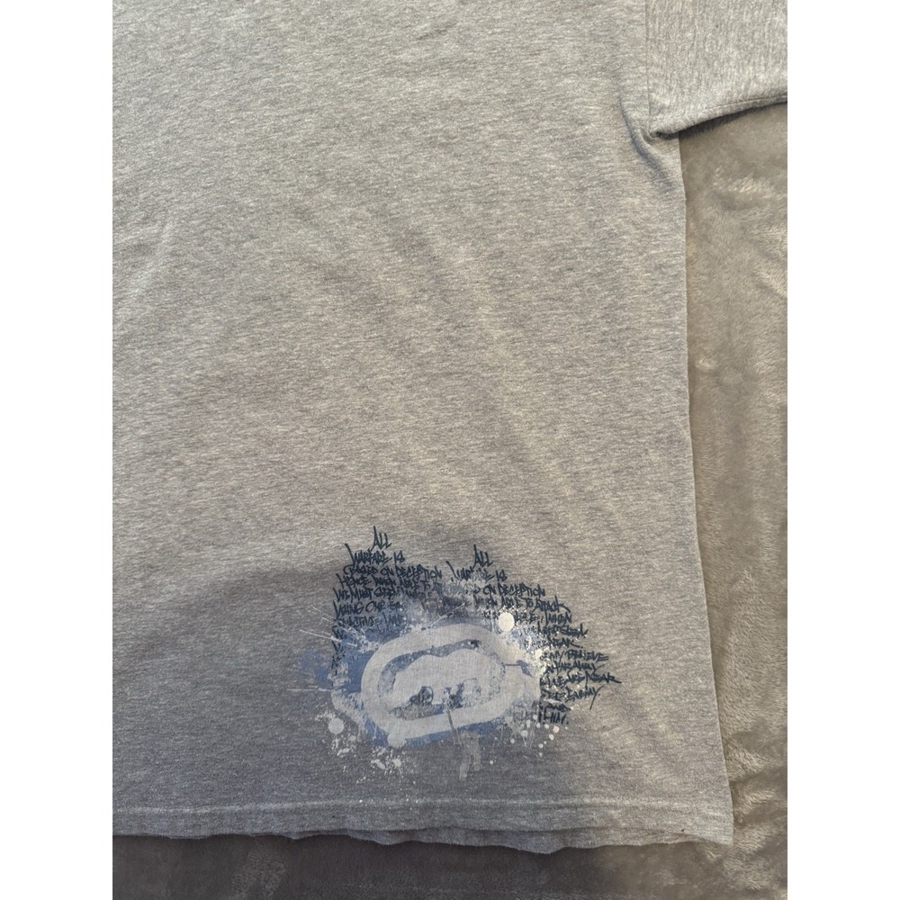 Ecko Unltd Rhino T Shirt Drip Paint Streetwear Y2K Style Heather Gray Mens XL - Picture 14 of 16